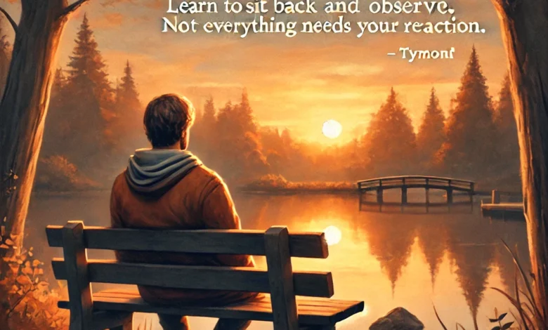 Learn to Sit Back and Observe. Not Everything Need – Tymoff